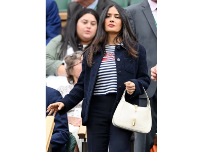 Salma Hayek wnosi hollywoodzki blask do Wimbledonu w najbardziej szykownej stylizacji